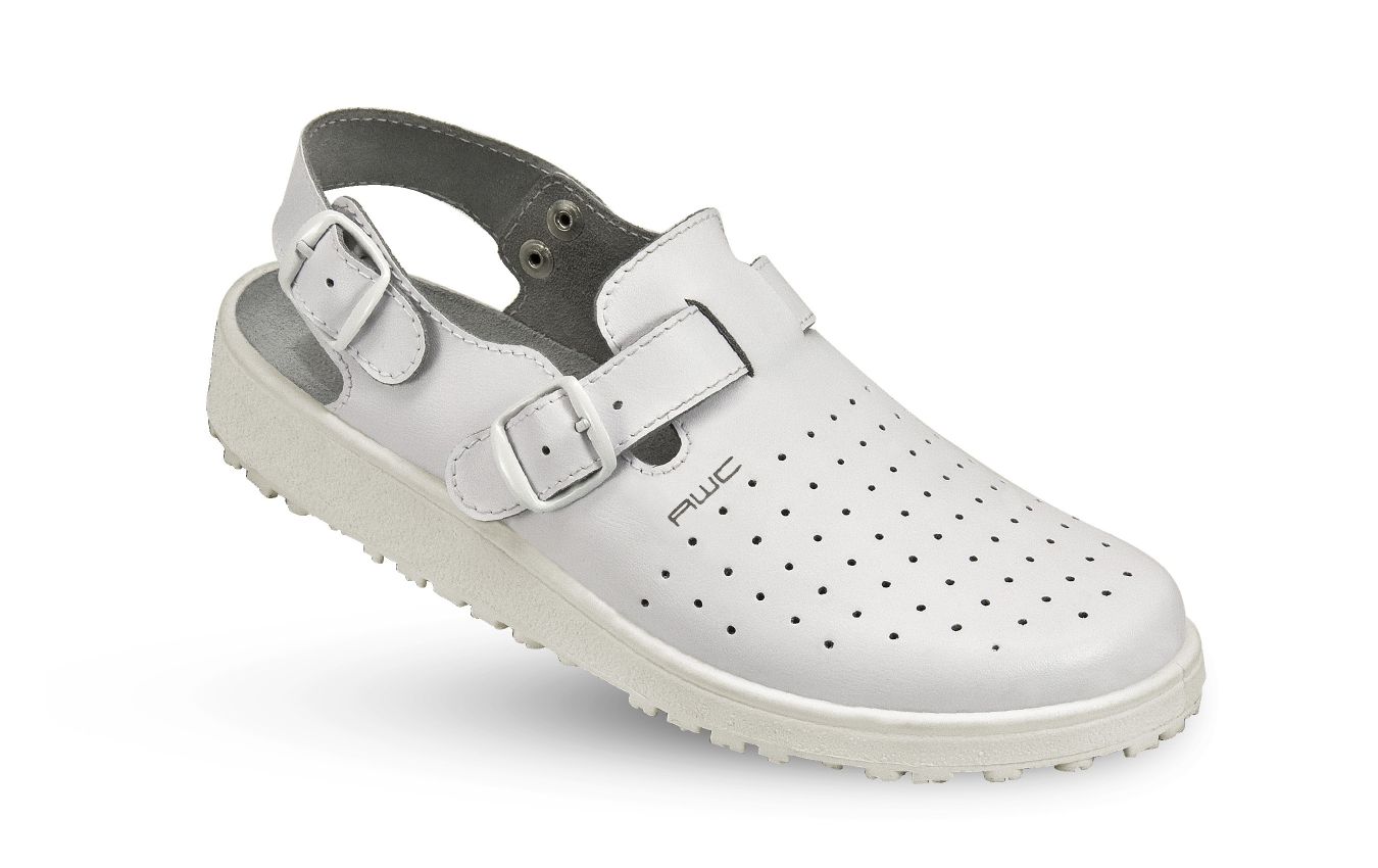 17501-01-44 AWC Damen-Clog ohne Stahlkappe weiß, Leder, Größe  36 - 40-39