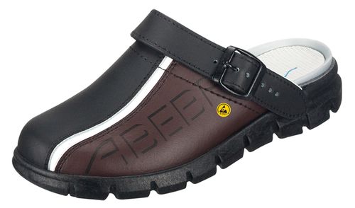 37315 ABEBA ESD Clog Berufsschuhe ohne Stahlkappe schwarz/braun Leder Größe 35 - 48-46