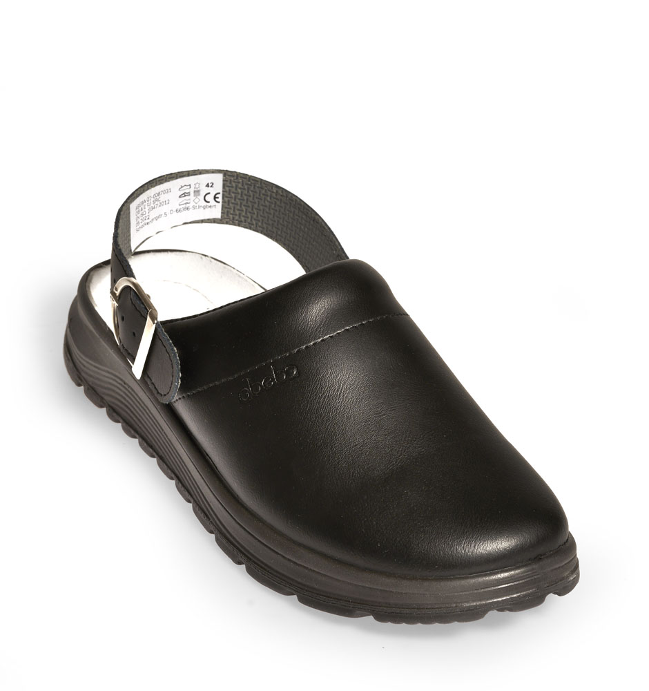 877031 ABEBA Clog Arbeitsschuhe Küchenschuhe ohne Schutzkappe schwarz Mikrofaser OB SRC Größe 36 - 48