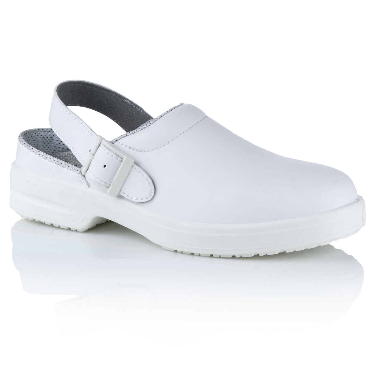 A714 Safeway Clog, Mikrofaser, mit Stahlkappe, weiß-38