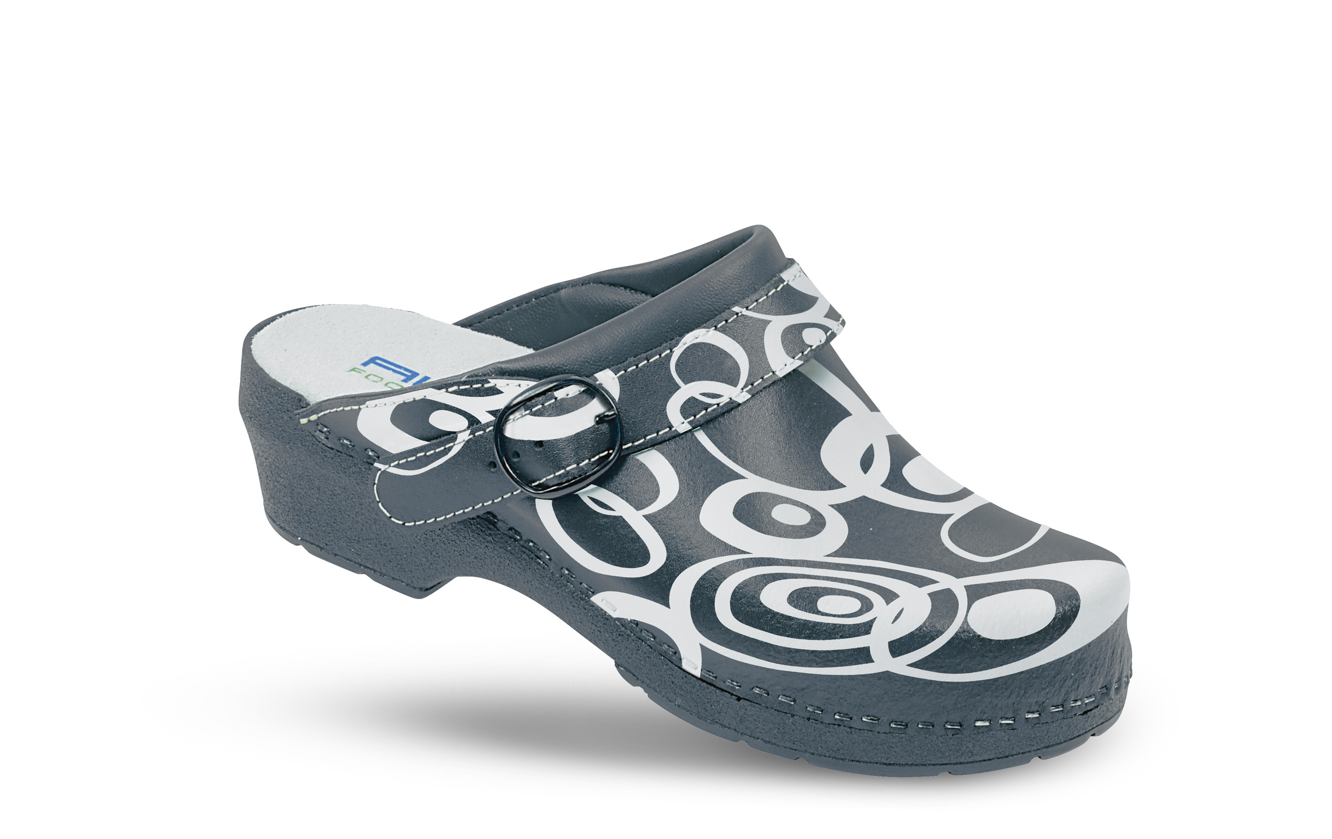 12111-48-20 AWC Damen Clogs "Retro" ohne Stahlkappe schwarz mit Absatz, Leder, Größe  36 - 42-AWC-36