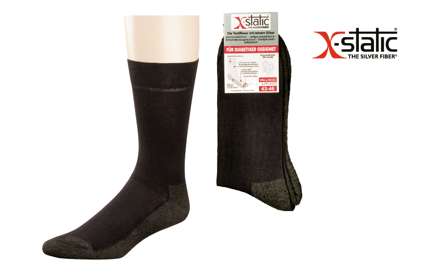 6978 Funktionssocken,normallang mit X-Static, schwarz, Größe 39/42 - 43/46-39 - 42