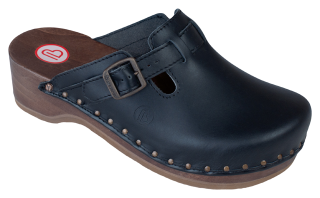 0402-100 BERKEMANN Riemen-Toeffler, schwarz, Größe 2,5 - 12-UK 9,5 = 44