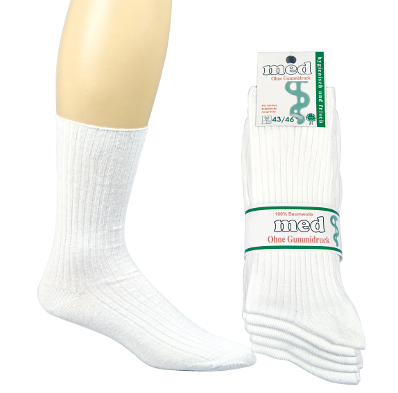 6135 Arzt- und Schwesternsocken, Baumwolle, weiß, Größe 35/38 - 43/46-43 - 46