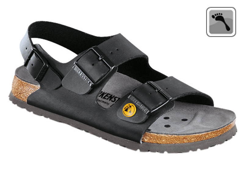 634798 Groß BIRKENSTOCK ESD MILANO Sandale schmale Weite schwarz Größe 42 - 48-44