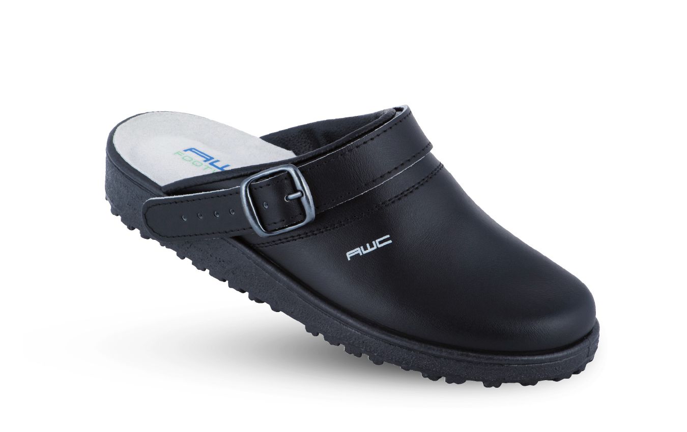 17000-02-99 AWC Herren-Clog ohne Stahlkappe schwarz, Leder, Größe  36 - 40-36