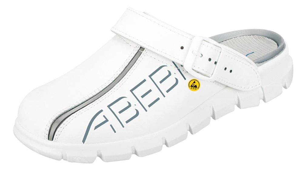 37310 ABEBA ESD Clog Berufsschuhe ohne Stahlkappe weiß Leder Größe 35 - 48-42