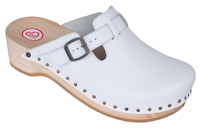 0402-100 BERKEMANN Riemen-Toeffler Holz Sandale weiß -UK 5 = 38