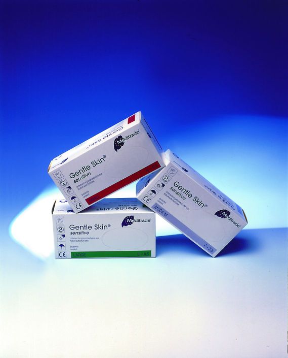 1221a, Gentle Skin sensitive, Latex Einmalhandschuhe, puderfrei-S (6 - 6,5)