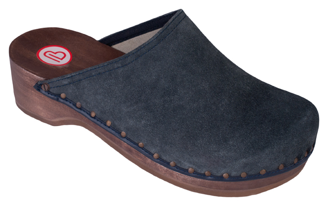 0404-396 BERKEMANN Velours-Toeffler, blau, Größe 2,5 - 12-UK 6,5 = 40