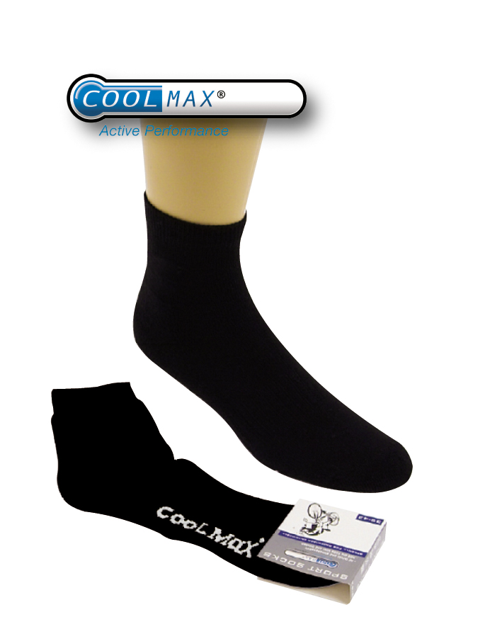 6948 Coolmax Sportsocken, Kurzschaft, schwarz, Größe 35/38 - 43/46-35 - 38