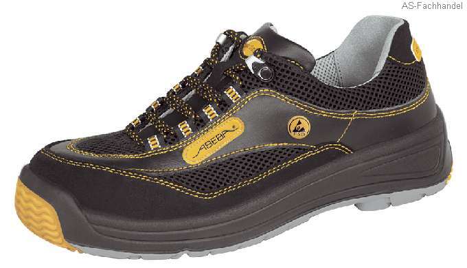 1272 ABEBA-ESD, Static-Control-Schnürschuh, schwarz, mit Stahlkappe, Leder  Größe  36 - 47-38