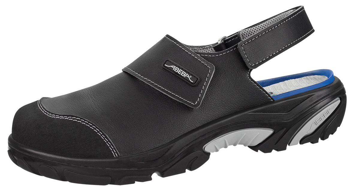 4556 ABEBA Crawler Sicherheitsschuhe Clogs Alukappe Mikrofaser schwarz SB 