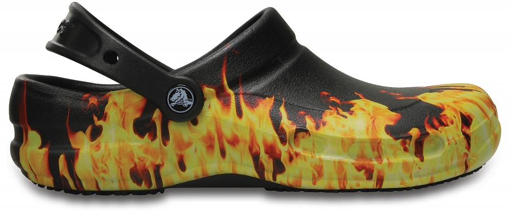 204044-001 CROCS Küchenclog "Bistro", schwarz - gelb , Größe 4 - 12-37 - 38