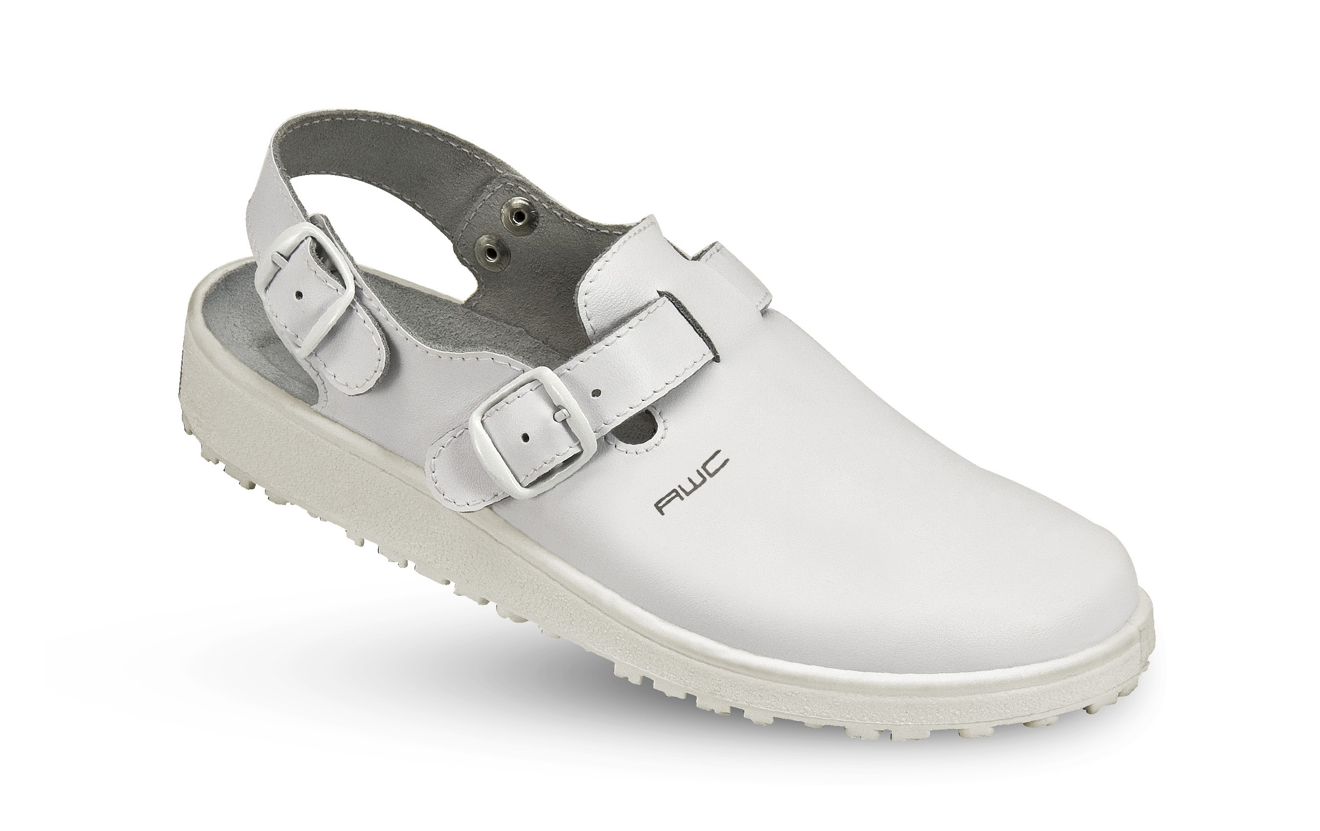 18500-01-44 AWC Herren-Clog ohne Stahlkappe weiß, Leder, Größe  41 - 47-45