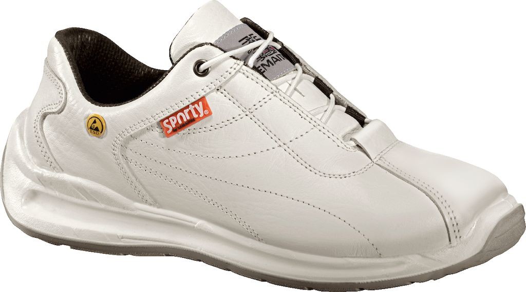 1222, S2, White-Sporty Schnürschuhe, mit Stahlkappe, weiß-37