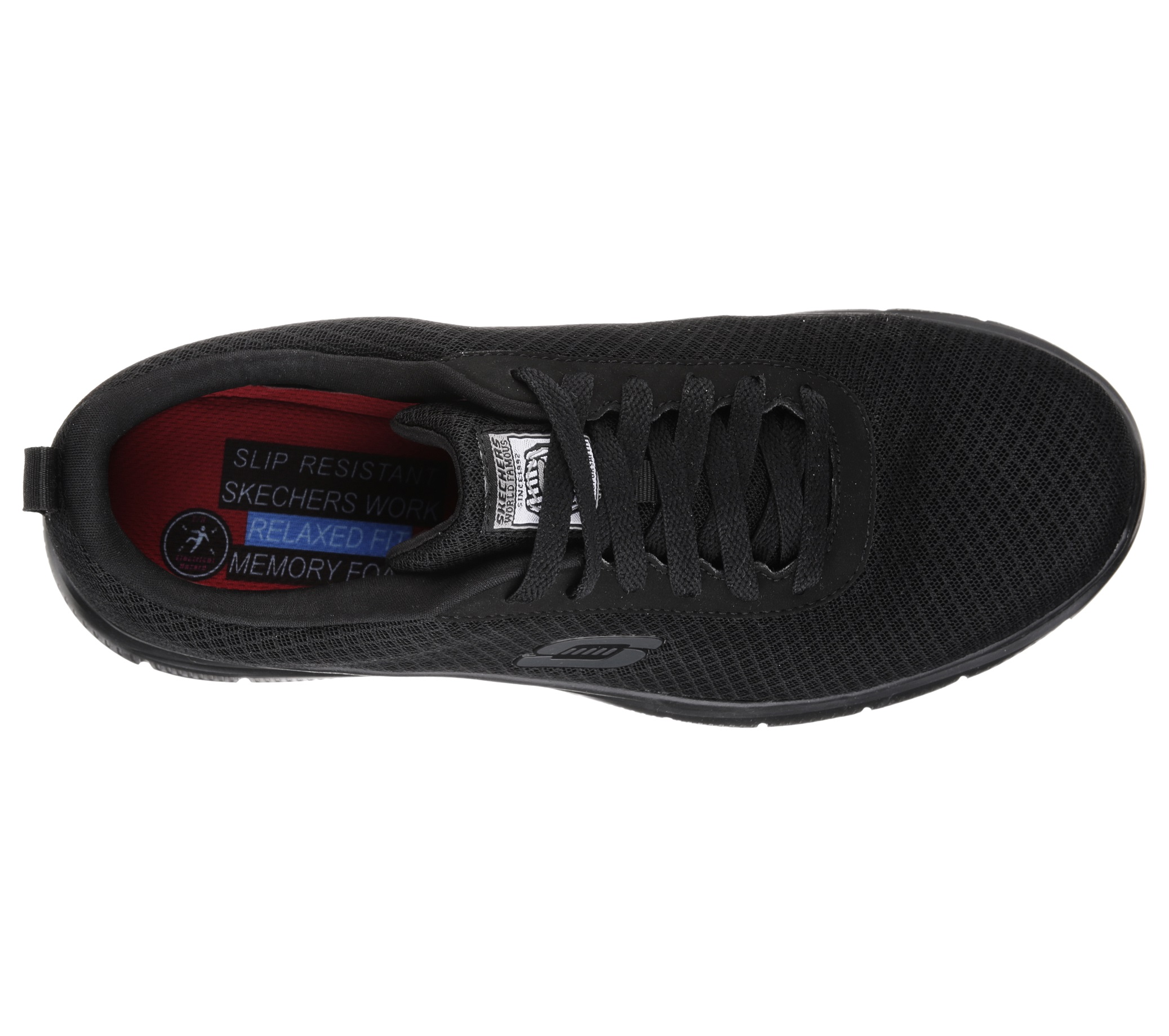 Skechers Herren Schnürschuhe 77125EC BLK Flex Advantage SR ohne Schutzkappe schwarz Größe 39 - 47-44