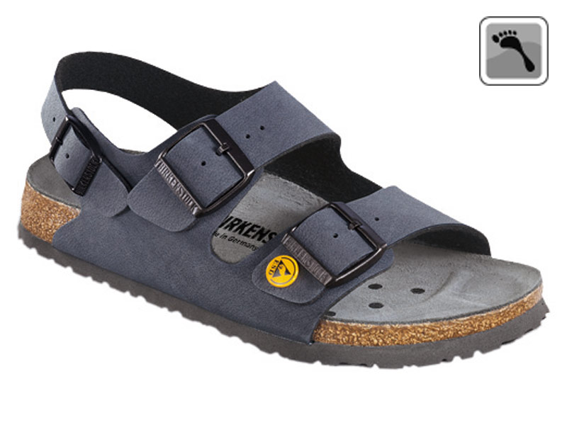634518 Groß BIRKENSTOCK ESD MILANO Sandale schmale Weite basalt Größe 42 - 48-45