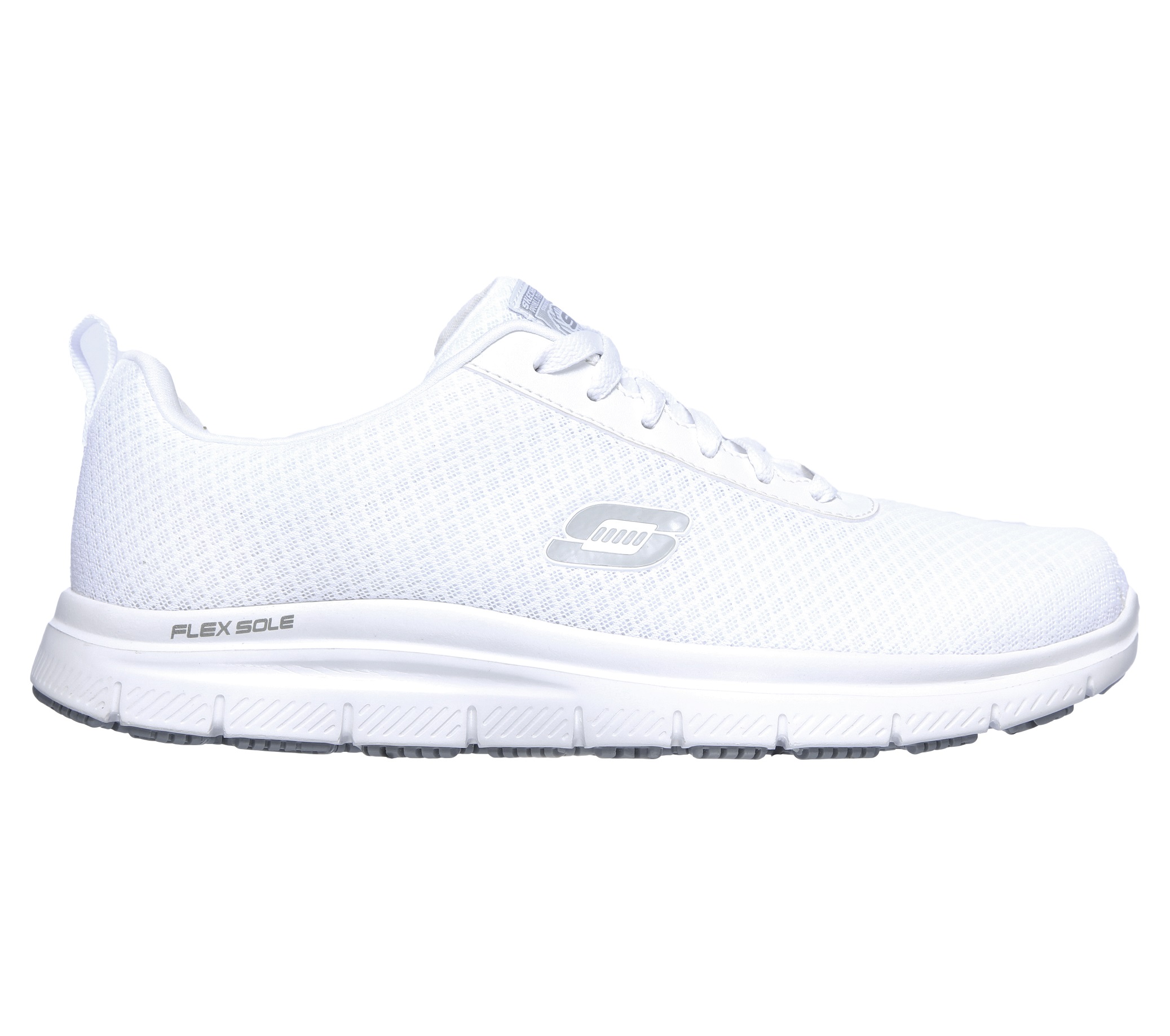 Skechers Herren Schnürschuhe 77125EC WHT Flex Advantage SR ohne Schutzkappe weiß Größe 39 - 47