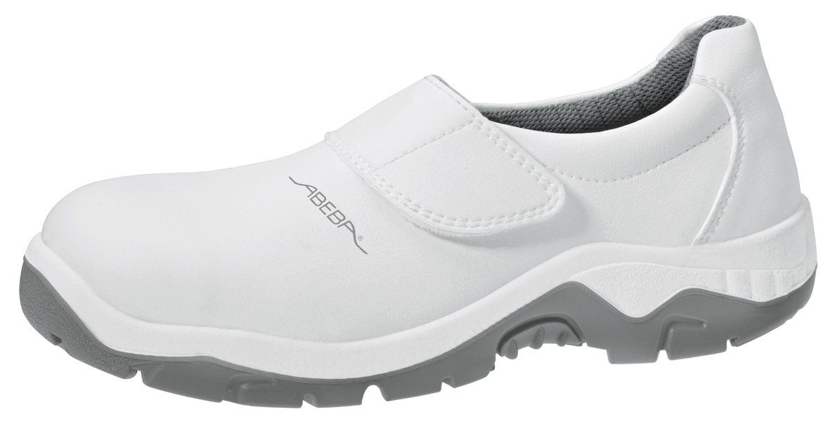 Abeba Slipper 2130 HACCP Arbeitsschuhe mit Stahlkappe Küchenschuhe weiß Mikrofaser S2-48