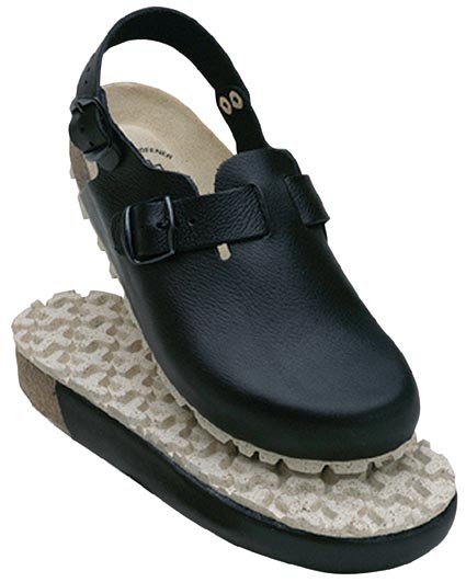 48612-1 WEEGER-Clog ohne Stahlkappe schwarz, Leder, Größe  35 - 49-46
