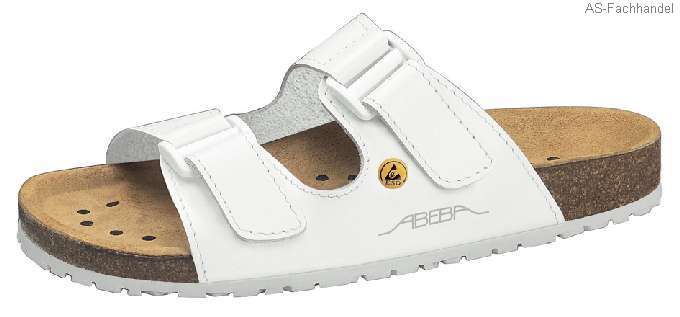 4080 ABEBA-ESD Nature-Sandalen Berufsschuhe weiß Leder -41