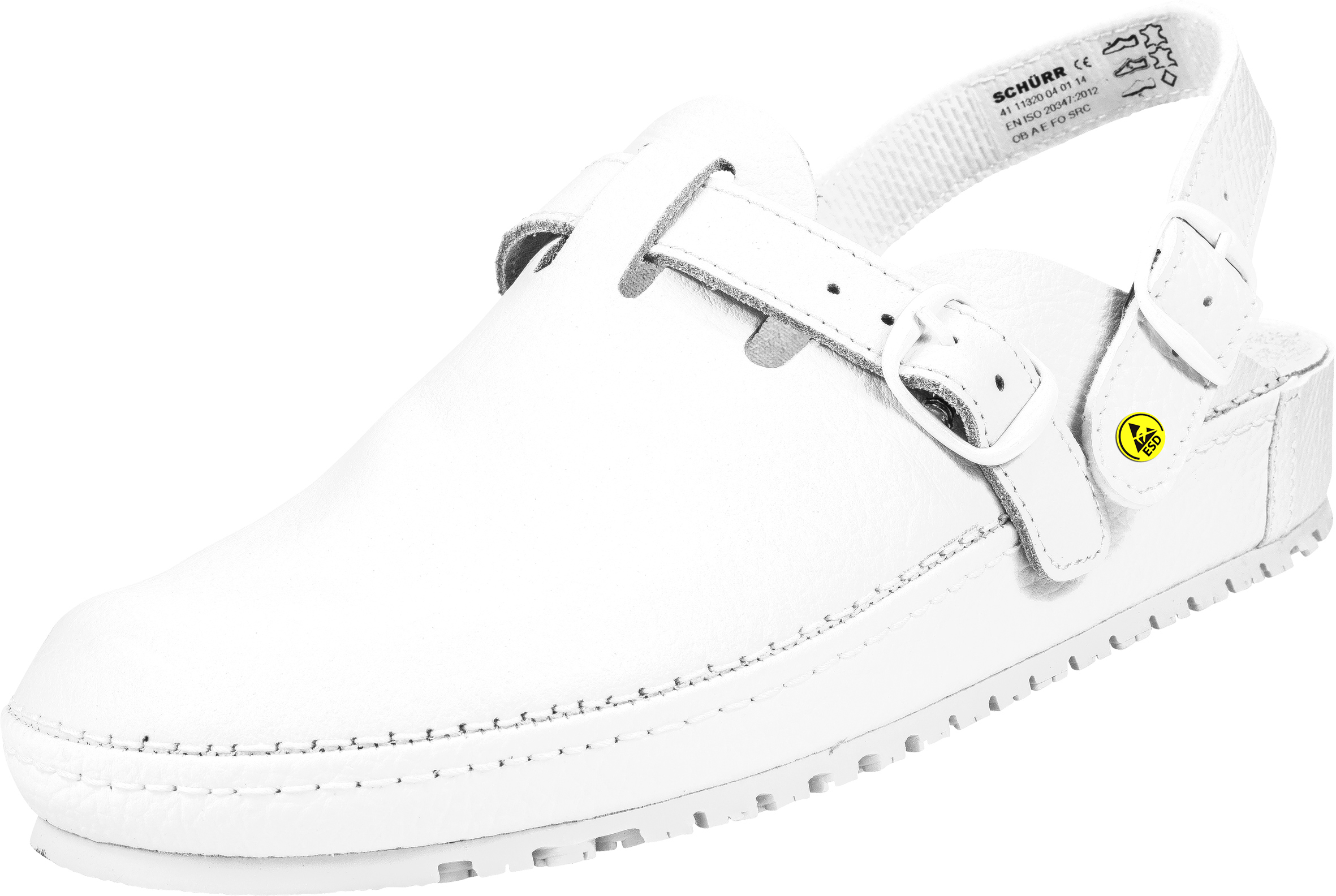 1.1320.01.14 Schürr München Arbeitsschuhe ohne Schutzkappe Clogs Berufsschuhe weiß 01 Sonderpreis sale Größe 43-43