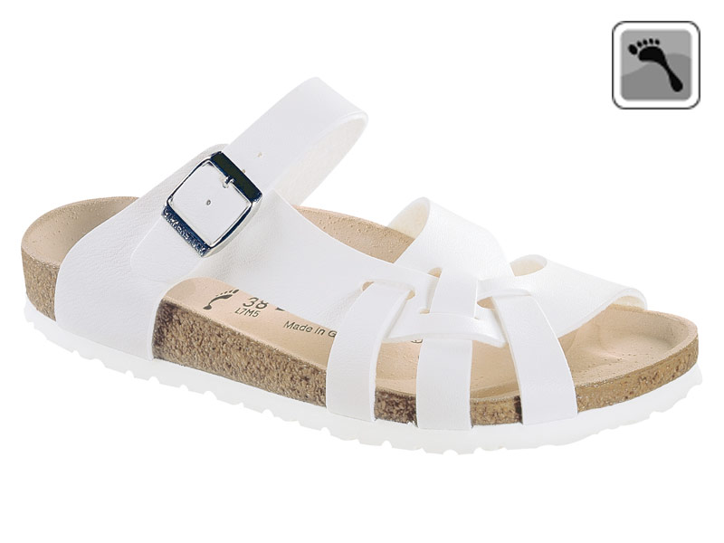 075733 klein  Birkenstock Sandale "Pisa", schmale Füße, weiß, Größe 35 - 41-Birkenstock-41
