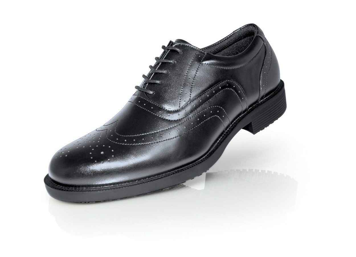 Shoes for Crews 2030 Herren-Schnürschuhe Executive Wing-Tip III ohne Schutzkappe schwarz 01 