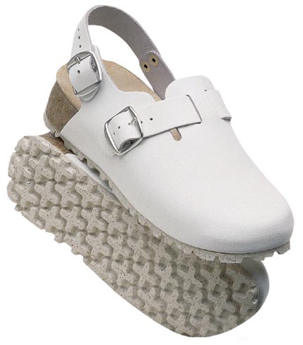 48327-2 WEEGER-Clog ohne Stahlkappe weiß, Leder, Größe  35 - 46-35